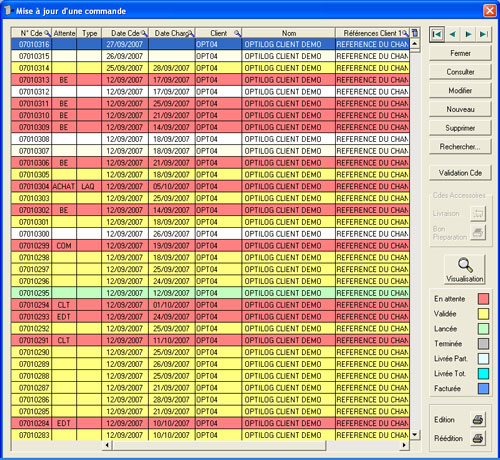 Liste commandes